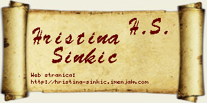 Hristina Sinkić vizit kartica